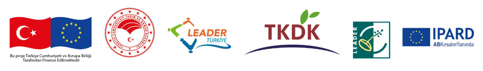 T.C. ve AB, Tarım ve Orman Bakanlığı, LEADER Türkiye, TKDK ve IPARD logoları
